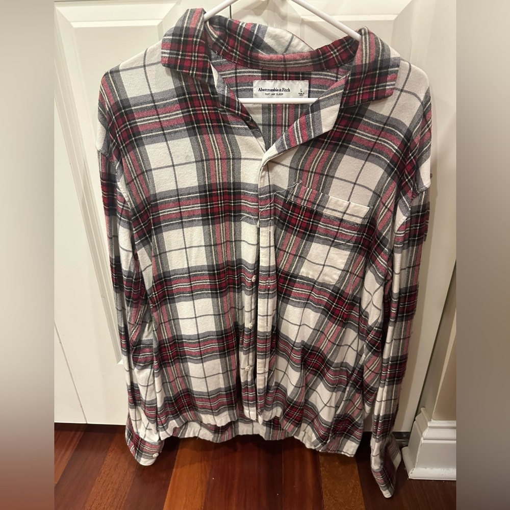 Men’s Abercrombie and Fitch Soft A&F Sleep Plaid Brushed Flannel Large